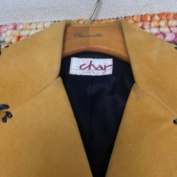 Beautiful  Vintage Char Sante Fe leather jacket with hand painting and beading - Picture 5 of 9